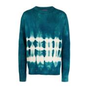 The Elder Statesman Röd Cashmere Tie Dye Sweater Multicolor, Herr