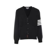 Thom Browne Svart Bomullskofta 4bar Detalj Black, Herr