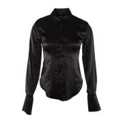 Pinko Silkeblandning Svart Blus Black, Dam