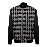 Balmain Diamantsatin bomberjacka med rhinestones Black, Herr