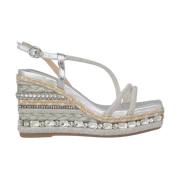 ALMA EN PENA Rhinestone Kil Sandal Remmar Gray, Dam