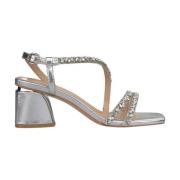 ALMA EN PENA Fyrkantig Tå Rhinestone Remmar Sandal Gray, Dam