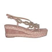 Alma EN Pena Glittrande Kil Sandal Pink, Dam