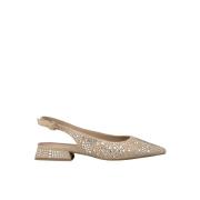 Alma EN Pena Glitter Platt Sko Beige, Dam