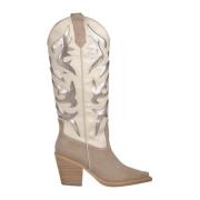 Alma EN Pena Broderad klack cowboy boot White, Dam