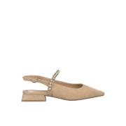 Alma EN Pena Kristalldekorerad Platt Slingback Sko Beige, Dam