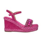 Alma EN Pena Rhinestone Strap Kilklack Sandal Pink, Dam