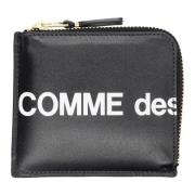 Comme des Garçons Svart Läder Logopung Black, Unisex