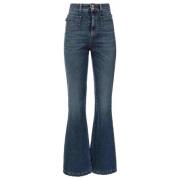 Just Cavalli Flared Logo-Patch Jeans Blue, Dam