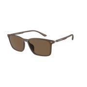 Emporio Armani Brun Ram Mörkbruna Linser Solglasögon Brown, Herr