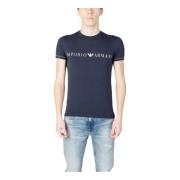 Emporio Armani Blå Tryckt Rund Hals T-shirt Blue, Herr