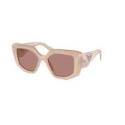 Prada Brun Ljus Beige Solglasögon Modell Beige, Unisex