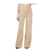 Elisabetta Franchi Straight Leg Pants Beige, Dam