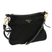 Prada Vintage Pre-owned Nylon axelremsvskor Black, Dam