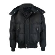 Alexander McQueen Svart Vadderad Bomberjacka Black, Herr