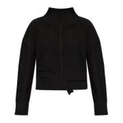 MM6 Maison Margiela Kort polotröja med sprund Black, Dam