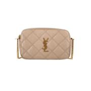 Yves Saint Laurent Vintage Pre-owned Laeder crossbodyvskor Beige, Dam