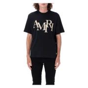 Amiri Svart T-shirt med förskjuten design Black, Herr