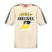 Diesel T-shirt T-Roxt-Stripe Beige, Herr