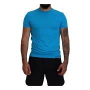 Dsquared2 Blå Crewneck Modal T-shirt Blue, Herr