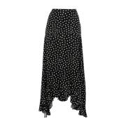 Stella McCartney Asymmetrisk Kjol med Polka Dots Black, Dam