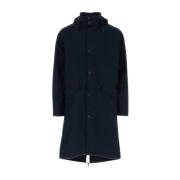 A.p.c. Midnight Blue Stretch Cotton Parka Blue, Herr