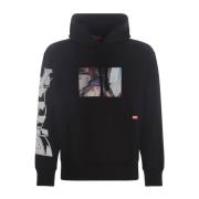 Diesel Bekväm Sweatshirt för vardagsbruk Black, Herr