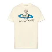 Vivienne Westwood T-shirt med logotyp Beige, Dam