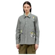 Brain Dead Broderad Chambray Skjorta Gray, Herr