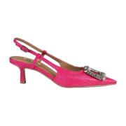 Bibi Lou Fuchsia Chanel Style Sandaler med Juvelapplikation Pink, Dam