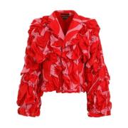 Comme des Garçons Röd Blommig Jacka Dammode Red, Dam