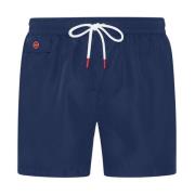 Kiton Blå Polyester Swim Boxer Shorts Blue, Herr