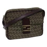 Fendi Vintage Pre-owned Canvas axelremsvskor Multicolor, Dam