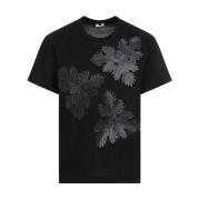 Comme des Garçons Svart Blad Tryck T-shirt Black, Herr