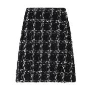 Giambattista Valli Svart Rutig Mini Kjol Aw23 Black, Dam