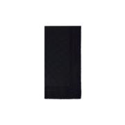 Elisabetta Franchi Jacquard Logo Pashmina Sjal Black, Dam