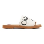 Chloé Vita Öppna Sandaler Korsad White, Dam