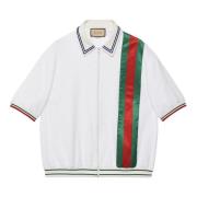 Gucci Webbdetalj Frottépolo White, Herr