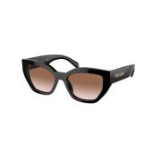 Prada Stiliga Solglasögon Brun Gradient Linser Black, Dam