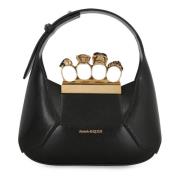 Alexander McQueen Smyckad Mini Hobo Väska Black, Dam