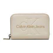 Calvin Klein Jeans Liten Plånbok Höst/Vinter Kollektion Beige, Dam