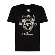 Les Hommes Elegant Rund Hals T-shirt Black, Herr