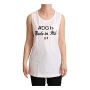 Dolce & Gabbana Logodetalj Tanktop Vit Bomull White, Dam