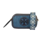 Tory Burch Denim Mini Crossbody Väska Blue, Dam