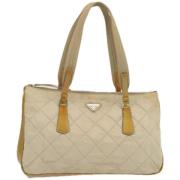 Prada Vintage Pre-owned Nylon prada-vskor Beige, Dam