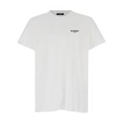 Balmain Flock T-shirt Classic Fit White White, Herr