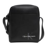 Calvin Klein Jeans Stilig Crossbodyväska med Justerbar Rem Black, Herr