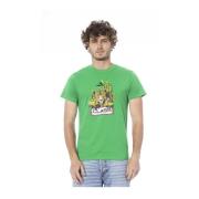 Cavalli Class Grön Logo Print Bomull T-shirt Green, Herr