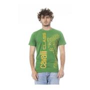 Cavalli Class Grön Bomull Crew Neck T-shirt Green, Herr