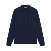 Ferrante Navy Cardigan med Fickor och Krage Blue, Herr